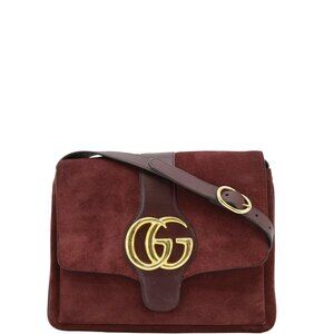 Gucci  Arli Medium Suede Leather Crossbody Bag Red 550126